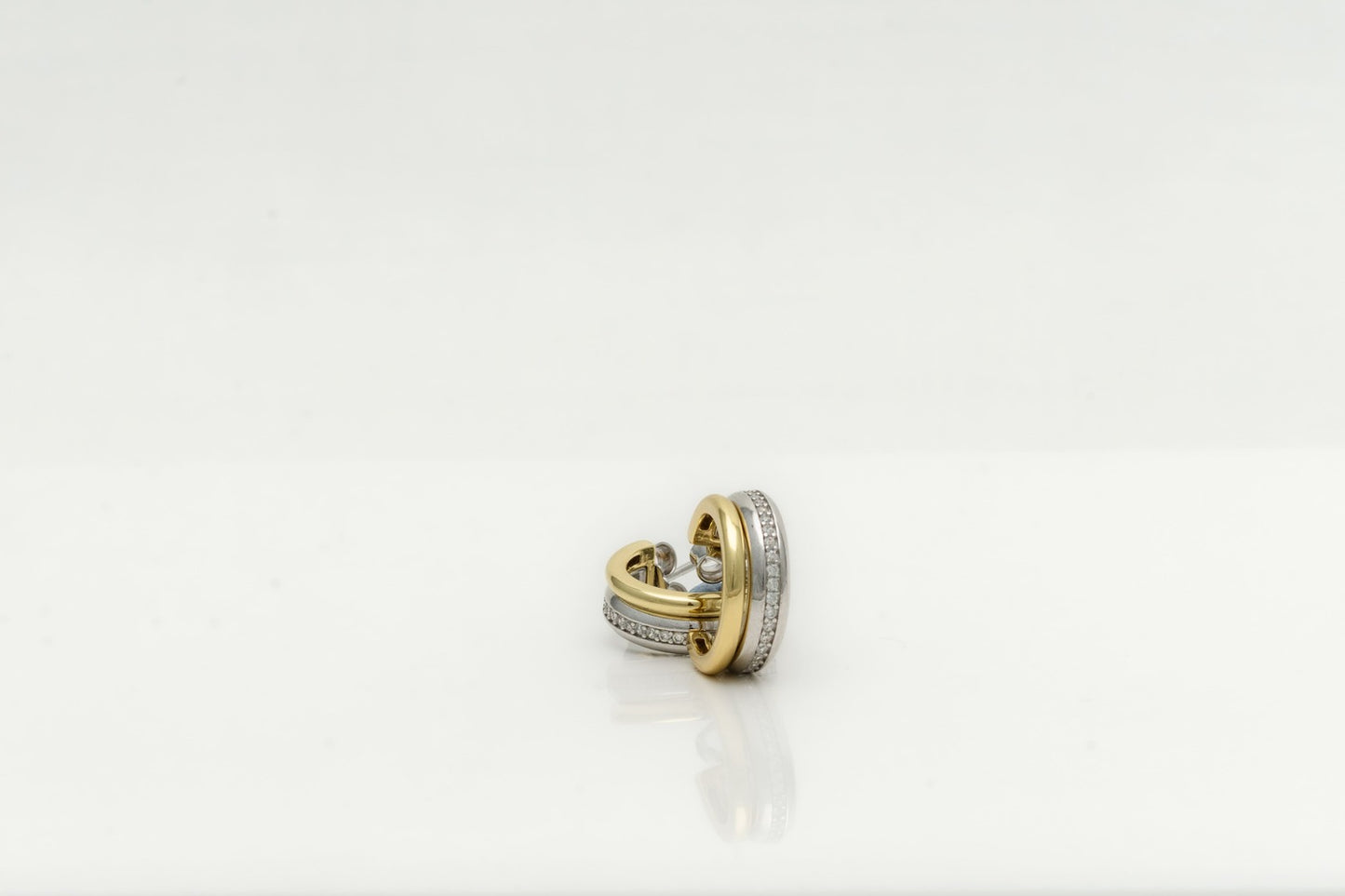 Pendiente de plata bicolor