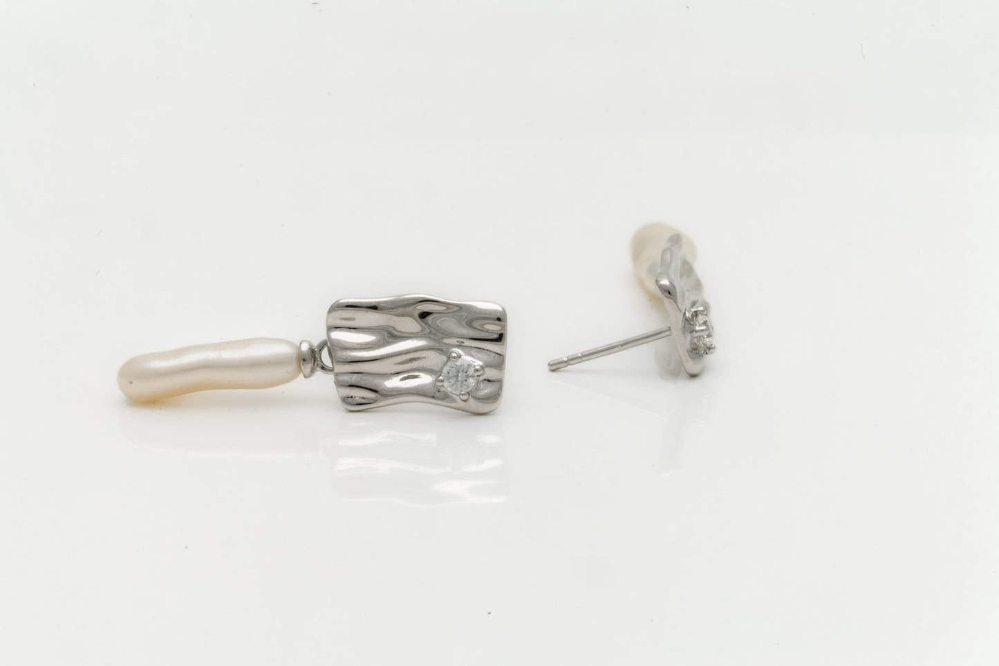 Pendientes de plata con perlas y circonitas