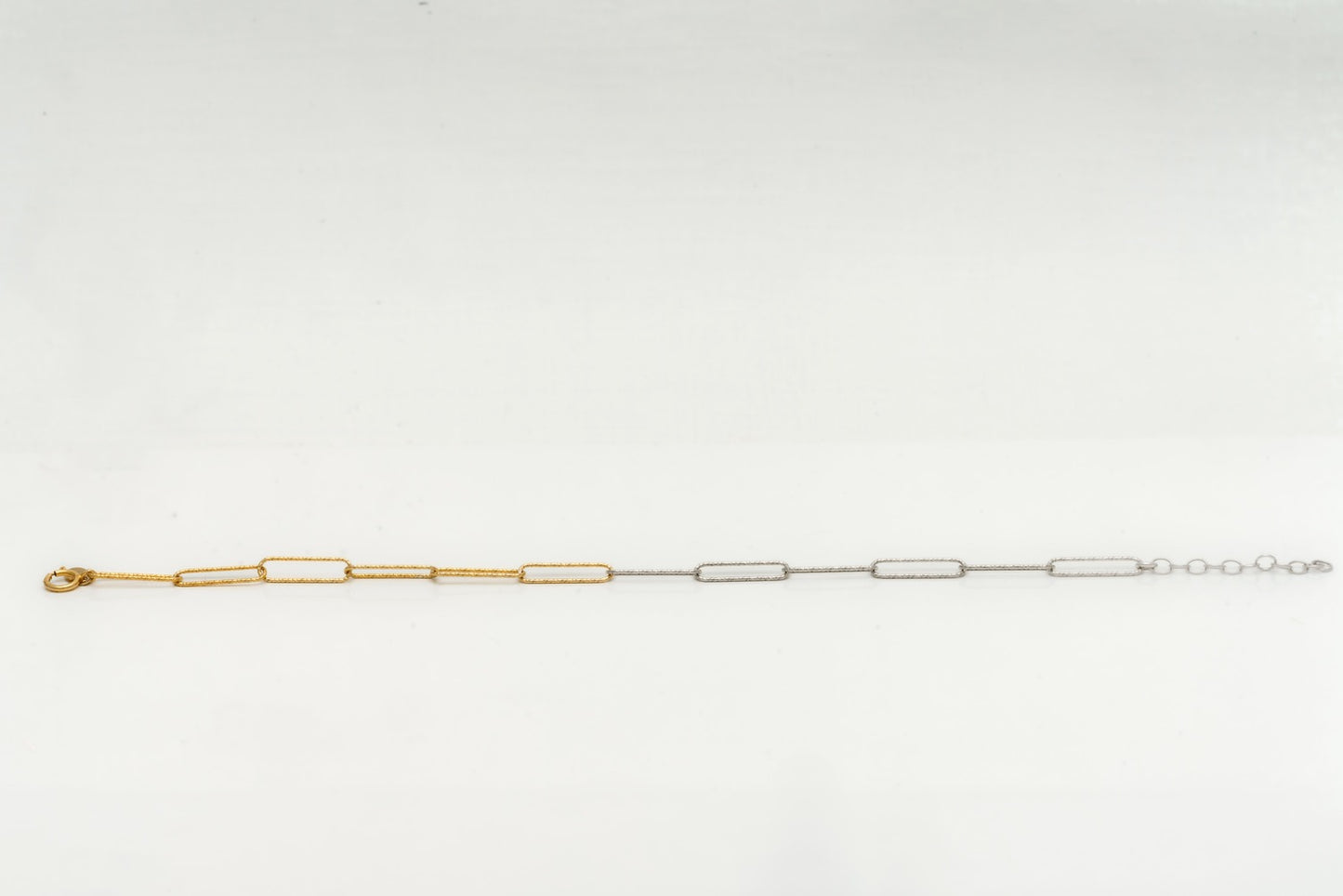 Pulsera de plata bicolor