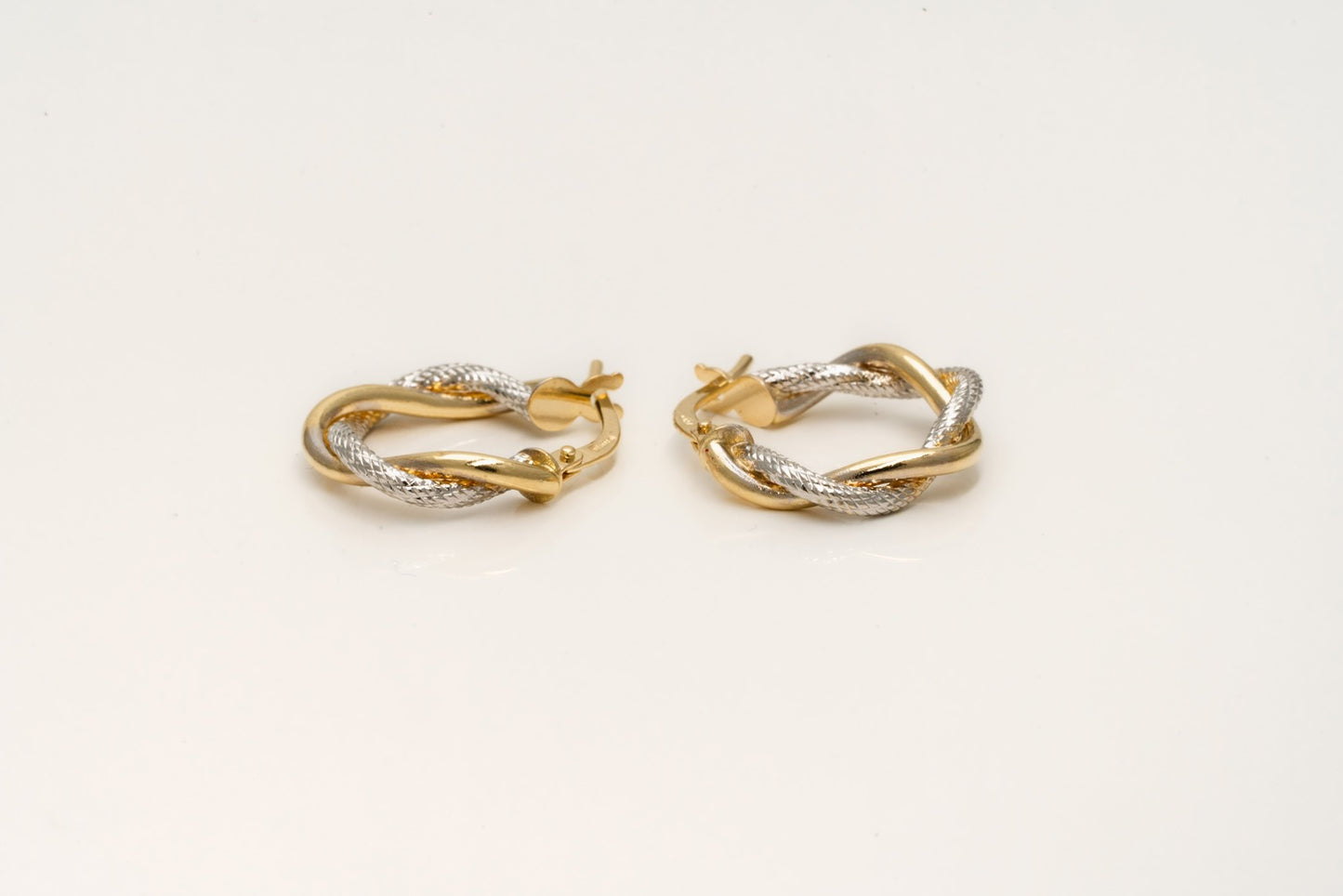 Pendientes de aro oro bicolor